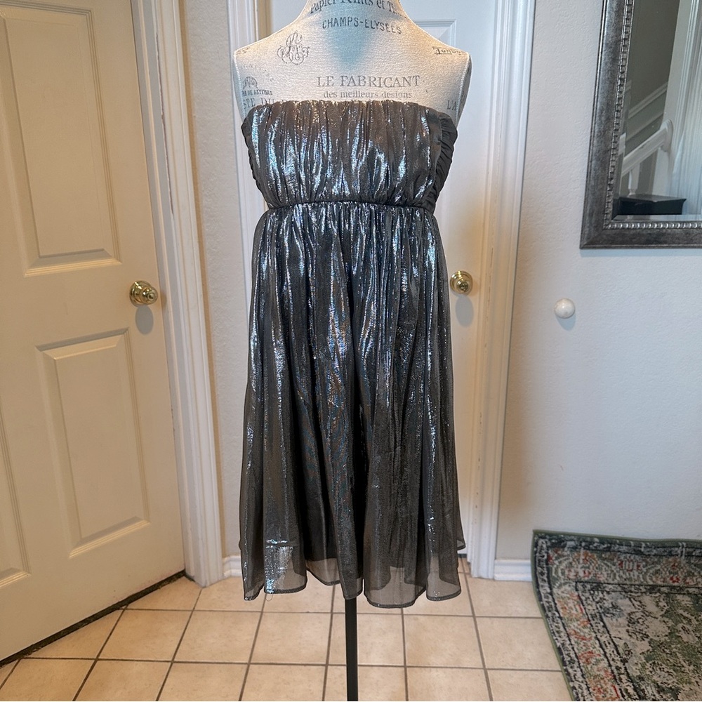 Strapless Metallic Dress
